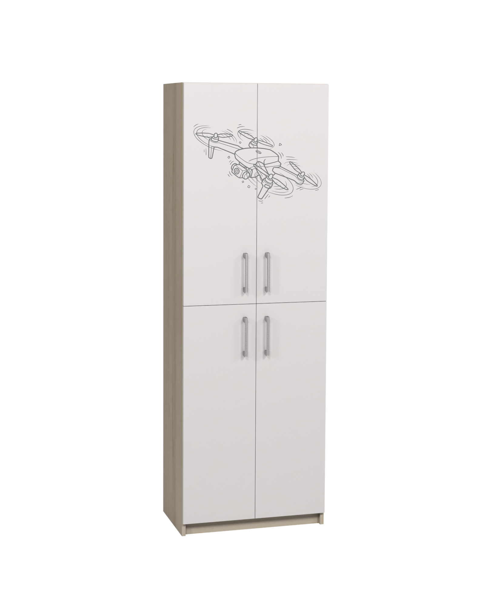 Шафа 4-х дверна з фотодруком для кабінетів "Захист України", закрита з полицями, АЛМАНТ, 702х405х2115 мм.